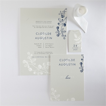 Faire-part mariage esperluette superposition - Vue d'ensemble