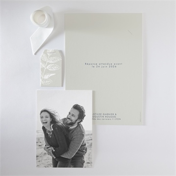 Faire-part mariage esperluette superposition - Vue d'ensemble