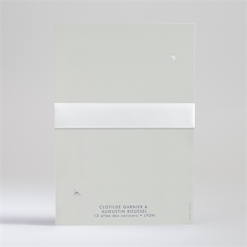 Faire-part mariage esperluette superposition - Dos du faire-part