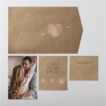 Faire-part mariage nos empreintes pocketfold - Vue ensemble extérieur