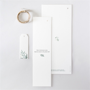 Faire-part mariage douceur du pinceau trio - Dos du faire-part