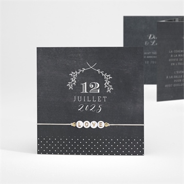 Faire-part mariage retro original bracelet