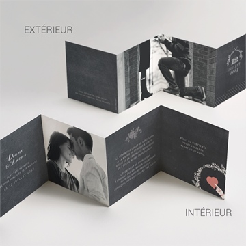 Faire-part mariage retro original bracelet - Intérieur du faire-part