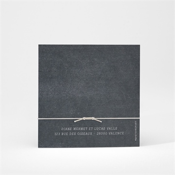 Faire-part mariage retro original bracelet - Dos du faire-part