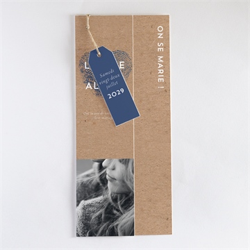 Faire-part mariage unique empreinte superposition - Faire-part assemblé