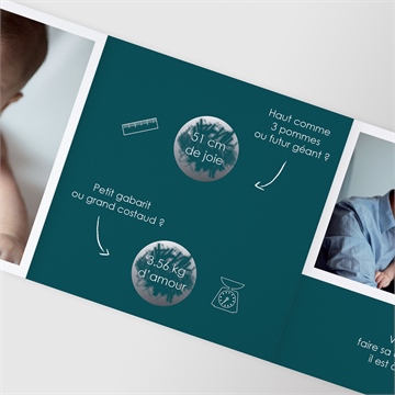 Faire-part naissance mes jolies icônes triptyque - Détail du faire-part