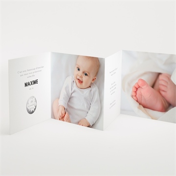 Faire-part naissance éclats de vie tryptique - Intérieur du faire-part