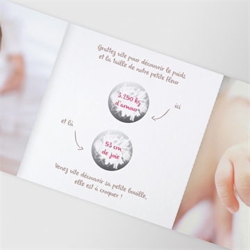 Faire-part naissance mon petit chou ! accordéon - Détail du faire-part