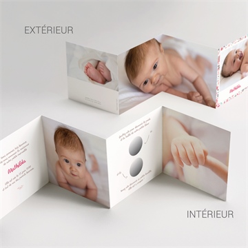 Faire-part naissance mon petit chou ! accordéon - Vue d'ensemble