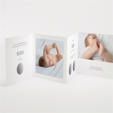 Faire-part naissance le voici accordéon - Intérieur du faire-part