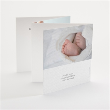 Faire-part naissance le voici accordéon - Dos du faire-part