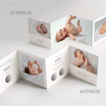 Faire-part naissance le voici accordéon - Vue d'ensemble