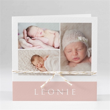 Faire-part naissance 3 photos de princesse plié