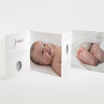 Faire-part naissance joli photomaton à gratter - Intérieur du faire-part
