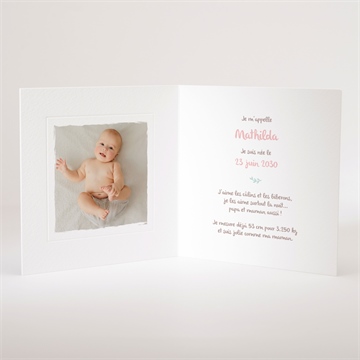 Faire-part naissance mon petit chou ! gaufrage - Intérieur du faire-part