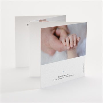 Faire-part naissance esquisse végétale ficelle - Dos du faire-part