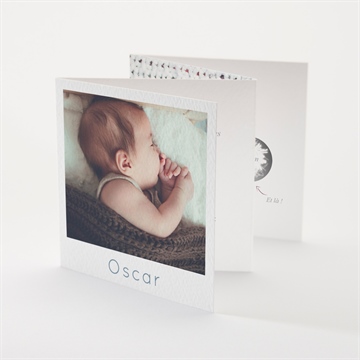 Faire-part naissance elégante symétrie accordéon