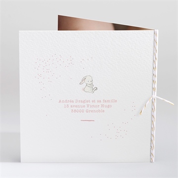 Faire-part naissance poésie aimantée plié - Dos du faire-part