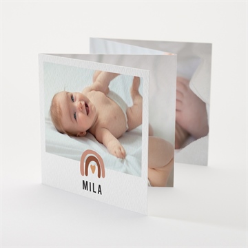 Faire-part naissance arc en ciel accordéon