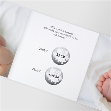 Faire-part naissance arc en ciel accordéon - Vue zoomée