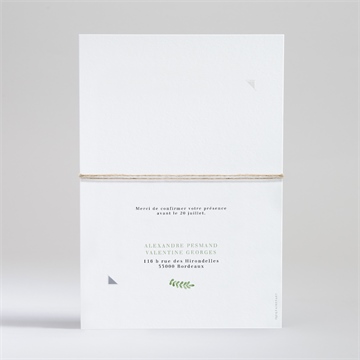 Faire-part mariage fraicheur d'été superposition - Dos du faire-part