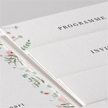 Faire-part mariage fraicheur d'été pocketfold - Détail du faire-part