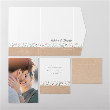 Faire-part mariage fraicheur d'été pocketfold - Vue d'ensemble extérieur