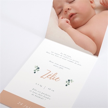 Faire-part naissance koala carte pliée - Intérieur du faire-part