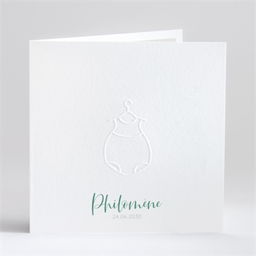 Faire-part naissance tendre signature gaufrage
