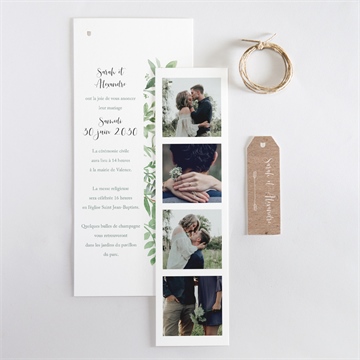 Faire-part mariage balade champetre trio - Vue d'ensemble