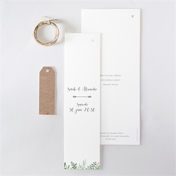 Faire-part mariage balade champetre trio - Dos du faire-part