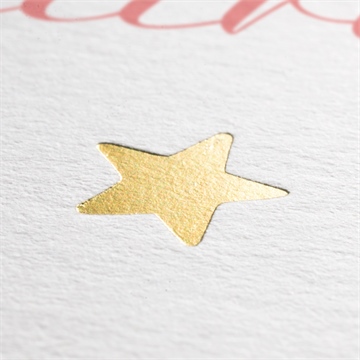 Faire-part naissance accordéon fleurs photo dorure - Marquage à chaud OR