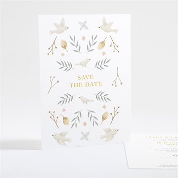 Save the Date mariage céleste dorure