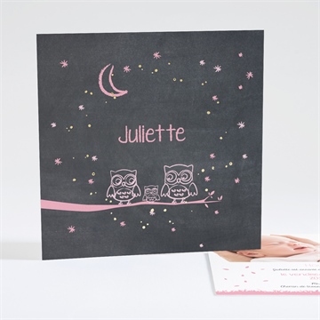 Faire-part naissance elle est si chouette! dorure