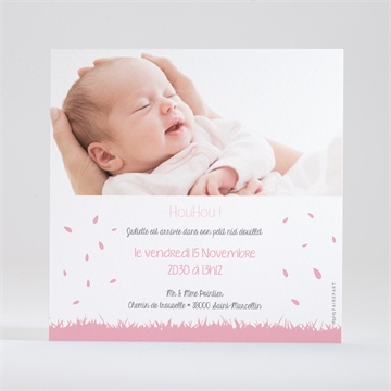 Faire-part naissance elle est si chouette! dorure - Dos du faire-part