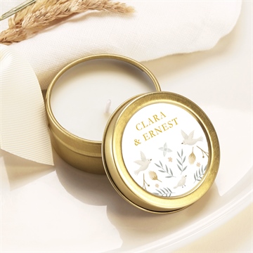 Bougie mariage céleste dorure