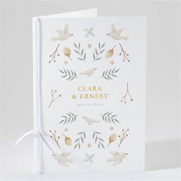 Livret de messe mariage céleste dorure