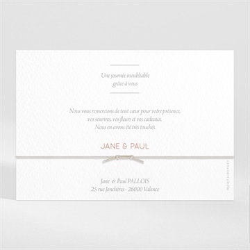 Remerciement mariage son eclat - Dos du faire-part