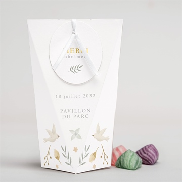 Boîte surprise mariage céleste dorure