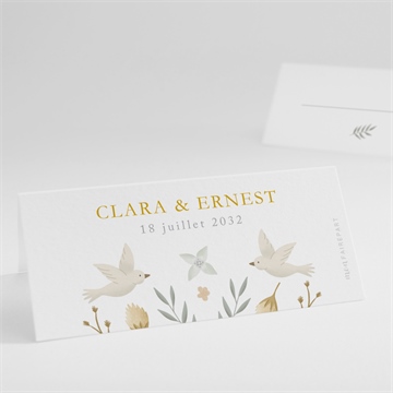 Marque-place mariage céleste dorure