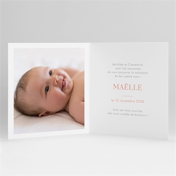 Faire-part naissance simple incrustation ensemencée - Intérieur du faire-part