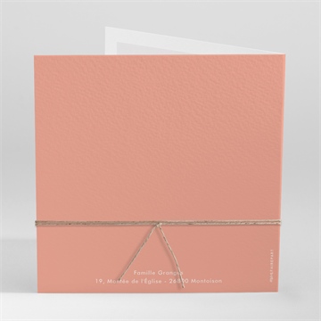 Faire-part naissance simple incrustation ensemencée - Dos du faire-part