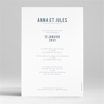 Faire-part mariage integral - Dos du faire-part