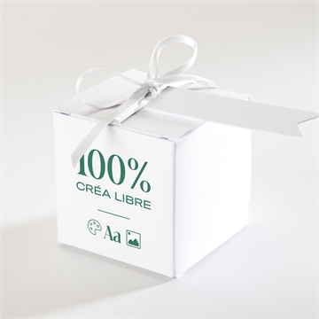 Boîte de dragées mariage création vierge pliée