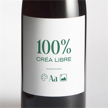 Etiquette de bouteille mariage création vierge pliée