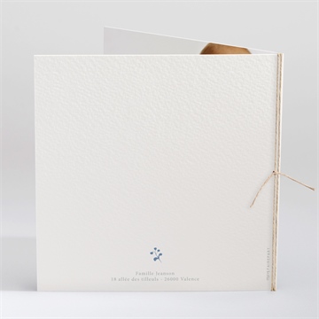 Faire-part naissance tendre poésie carré plié - Dos du faire-part