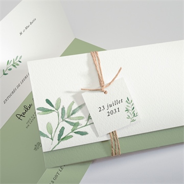 Faire-part mariage sous les oliviers pochette