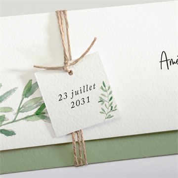 Faire-part mariage sous les oliviers pochette - Détail du faire-part