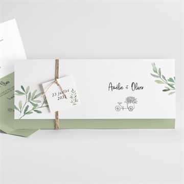 Faire-part mariage sous les oliviers pochette - Faire-part entier