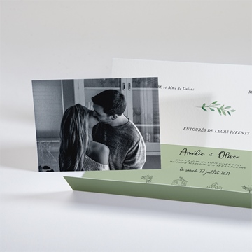 Faire-part mariage sous les oliviers pochette - Intérieur du faire-part